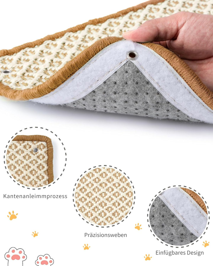 JanYoo 2 Stück Kratzmatte Katze, Kratzschutz Katzenkratzmatte Sisal Katzenkratzmatte Katzen Kratztep