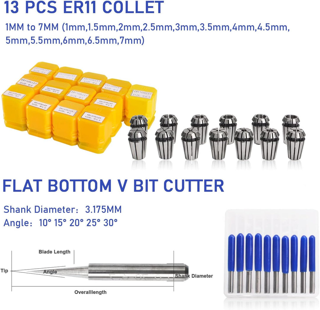 Daedalus CNC Gebürsteter Spindelmotor Set, 500 W,ER11 500W ER11 Kit