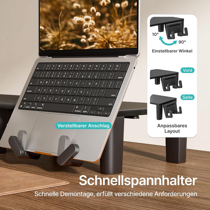 PEGZONE Monitor Stand Riser für Schreibtisch, ergonomischer Computer-Steiger mit Aufbewahrungs-Tasch