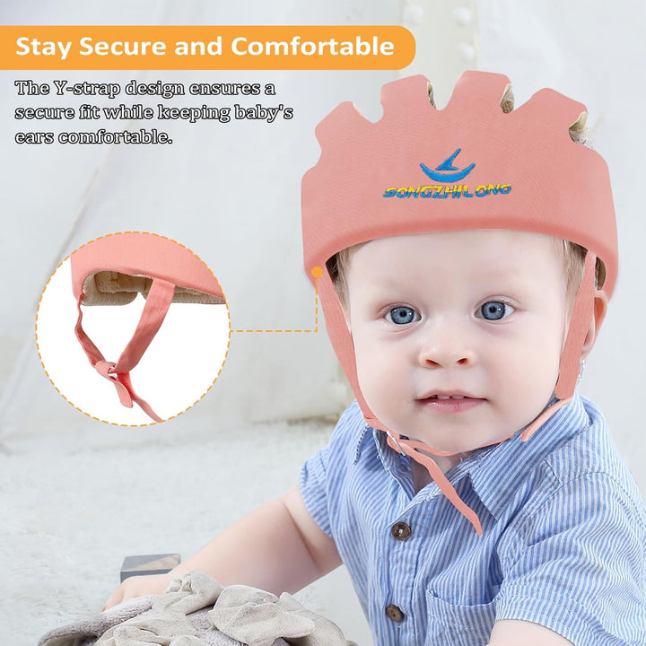 IULONEE Baby Helm Kleinkind Schutzhut Kleinkind Kopfschutz Baumwolle Hut Kleinkind Verstellbarer Sch