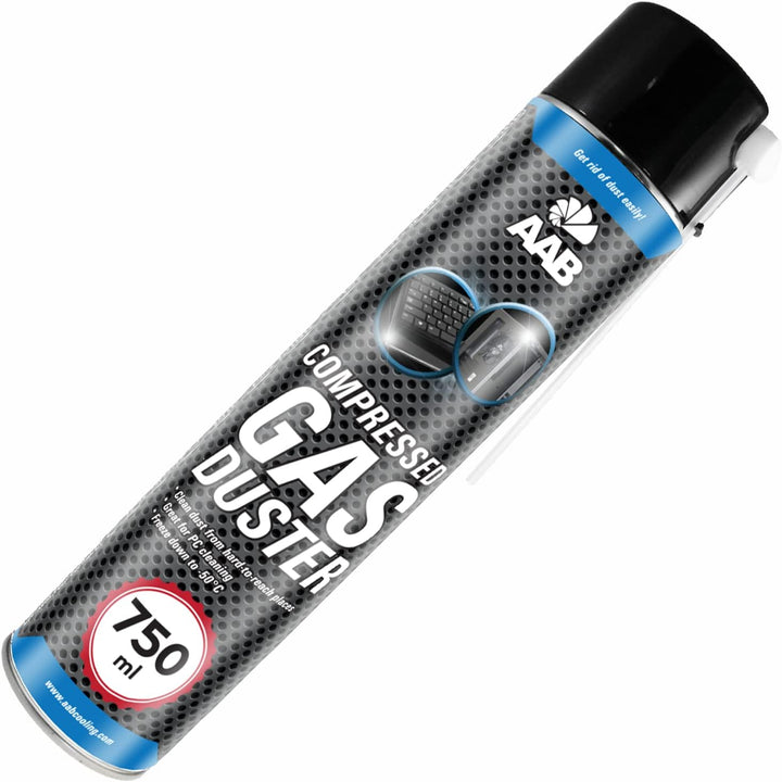 AAB Druckluftspray 6 x 750ml, Druckgasreiniger, Für Tastatur, PC, Keyboard, Bildschirmen, Kopierer,