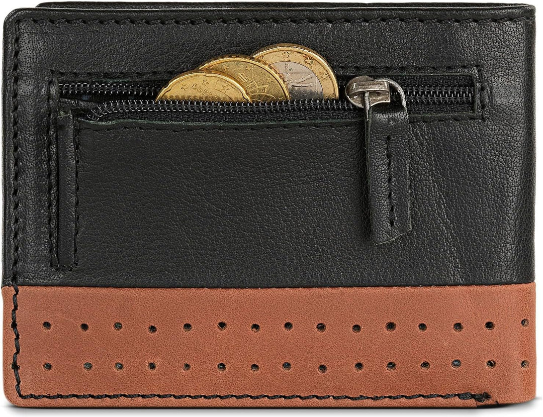 Lois - Geldbörse Herren Leder - Herren Geldbörse Leder mit RFID Schutz - Herren Portemonnaie Leder G