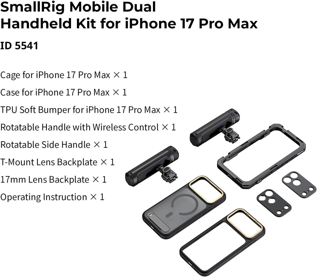 SMALLRIG Mobile Dual Handheld Kit für iPhone 17 Pro Max, Handyhalterung mit kabellosem Schnellversch
