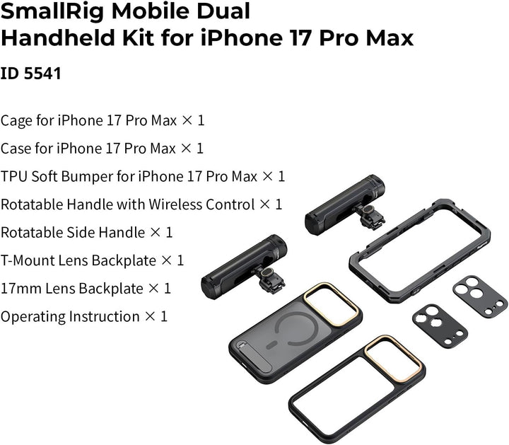 SMALLRIG Mobile Dual Handheld Kit für iPhone 17 Pro Max, Handyhalterung mit kabellosem Schnellversch