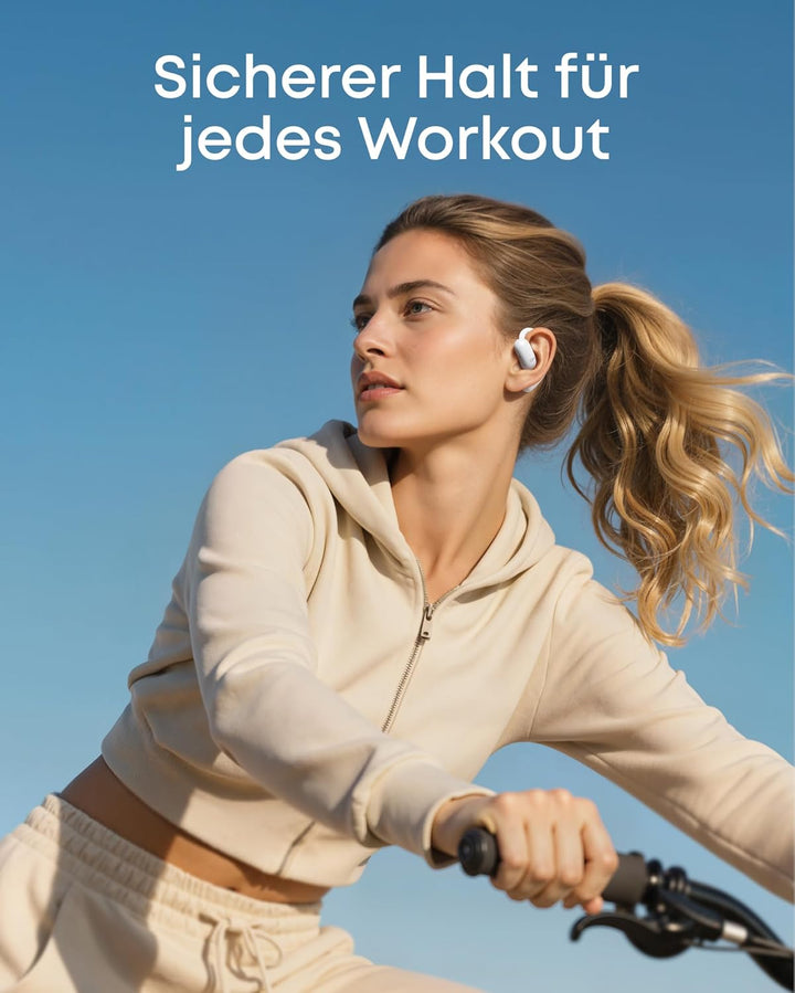 soundcore AeroFit 2 by Anker, Open-Ear Kopfhörer, KI-Übersetzung, anpassbare Ohrbügel, Fester Halt,