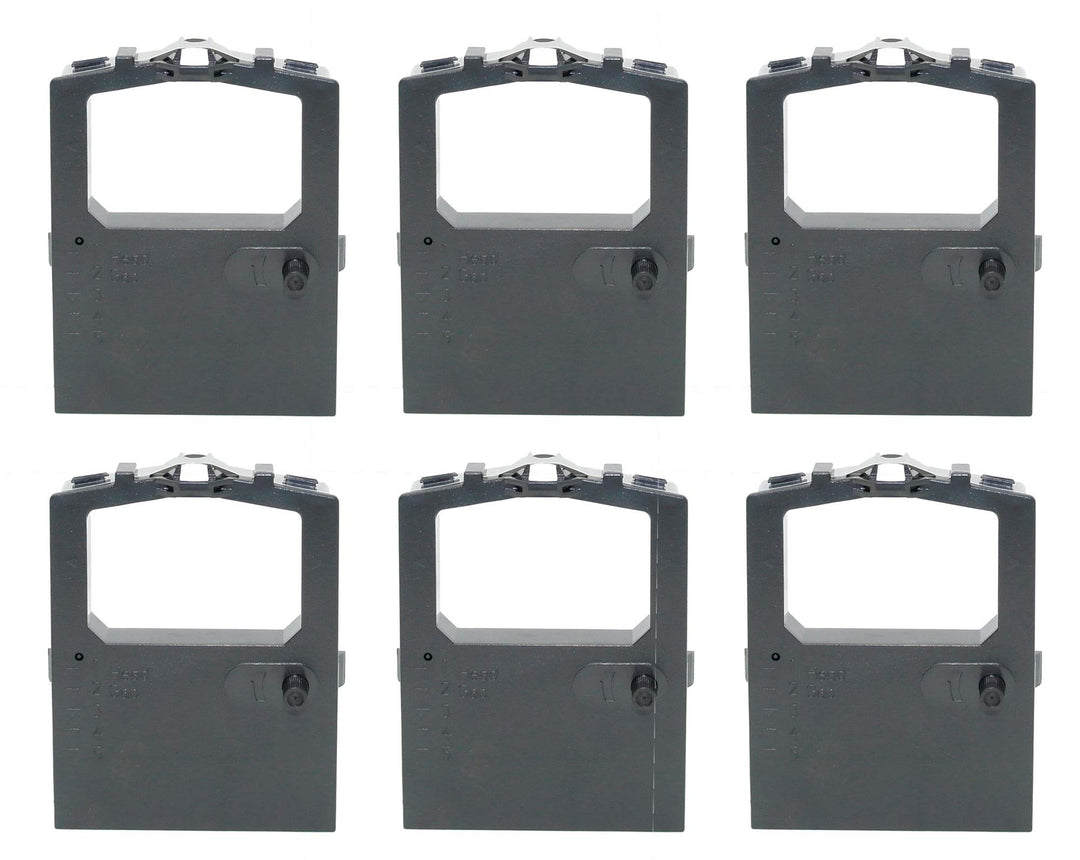 Kompatibel OBV 6x Farbband für OKI 9002303 9002309 - schwarz Schwarz / Black, Schwarz / Black