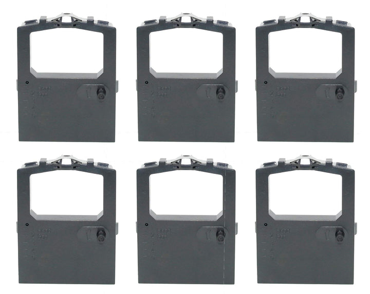 Kompatibel OBV 6x Farbband für OKI 9002303 9002309 - schwarz Schwarz / Black, Schwarz / Black