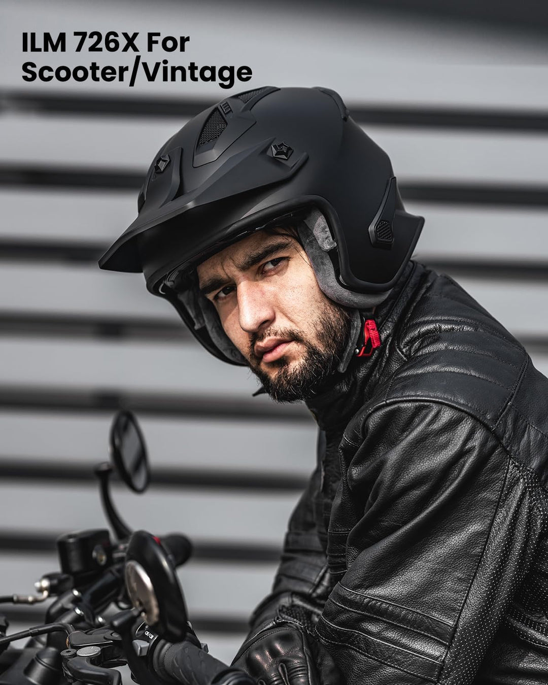 ILM Helm Motorrad Integralhelm Motocross Herren Damen Vintage Retro mit Visier ECE Model 726X XXL Sc