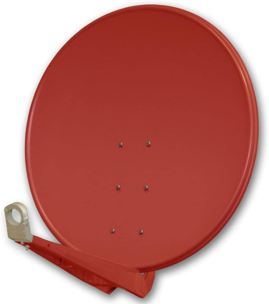 Premium X DELUXE100 Satellitenantenne 100 cm Aluminium in Ziegelrot Offset Antenne HDTV 3D 4K Deluxe