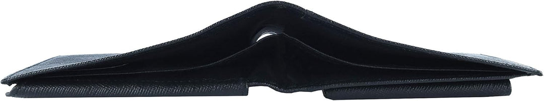 Sergio Tacchini - Herren Geldbörse aus echtem Leder, schwarz, dünn, mit Kartenhalter, Geschenkbox, S