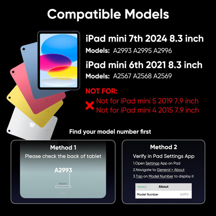 doqo iPad Mini 6 Hülle mit Tastatur: 2021 8,3 Zoll 6. Generation, Touchpad 7 Farben kabellose Tastat