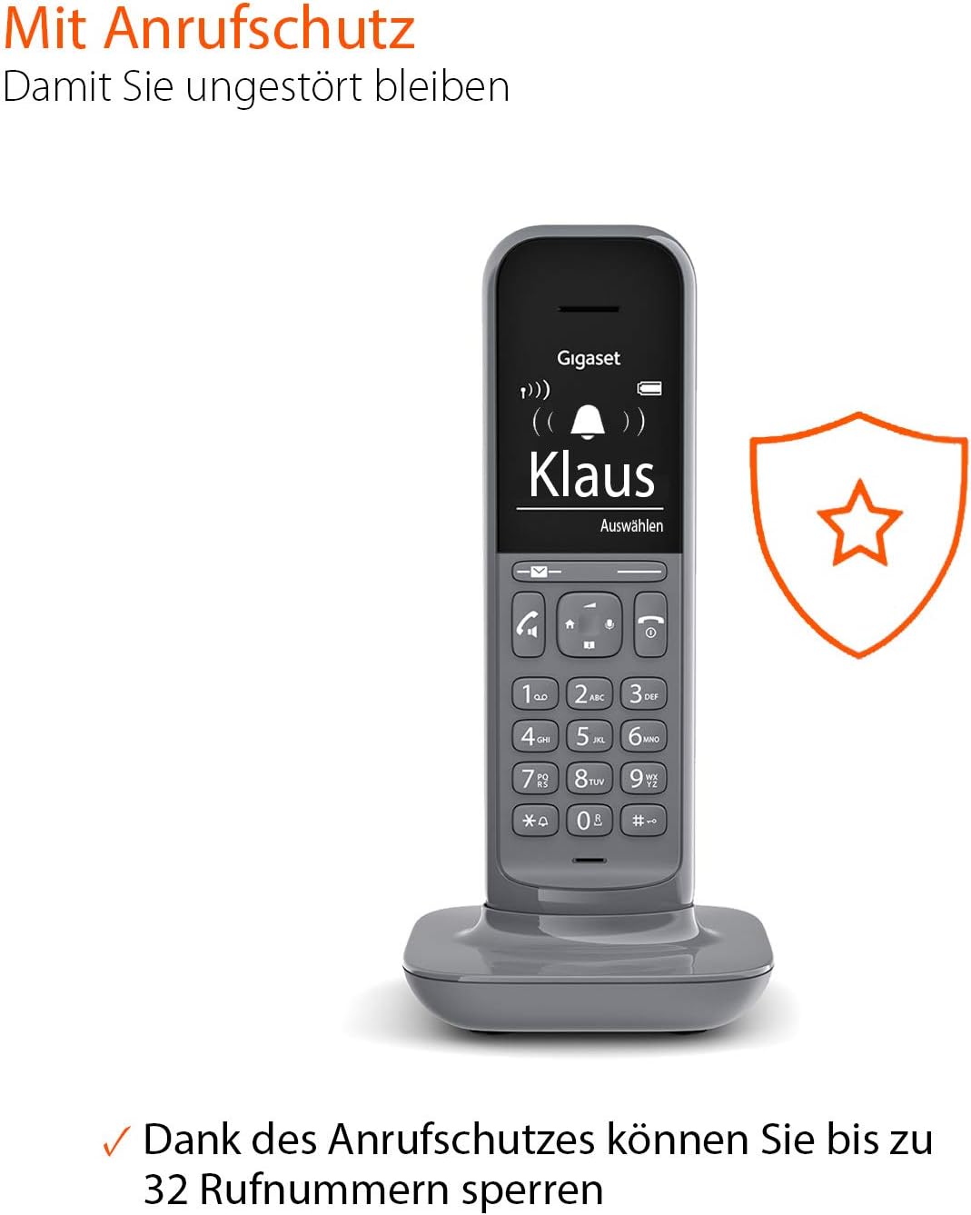 Gigaset CL390HX - Design DECT-Mobilteil mit Ladeschale - Fritzbox-kompatibel - Schnurloses Telefon f