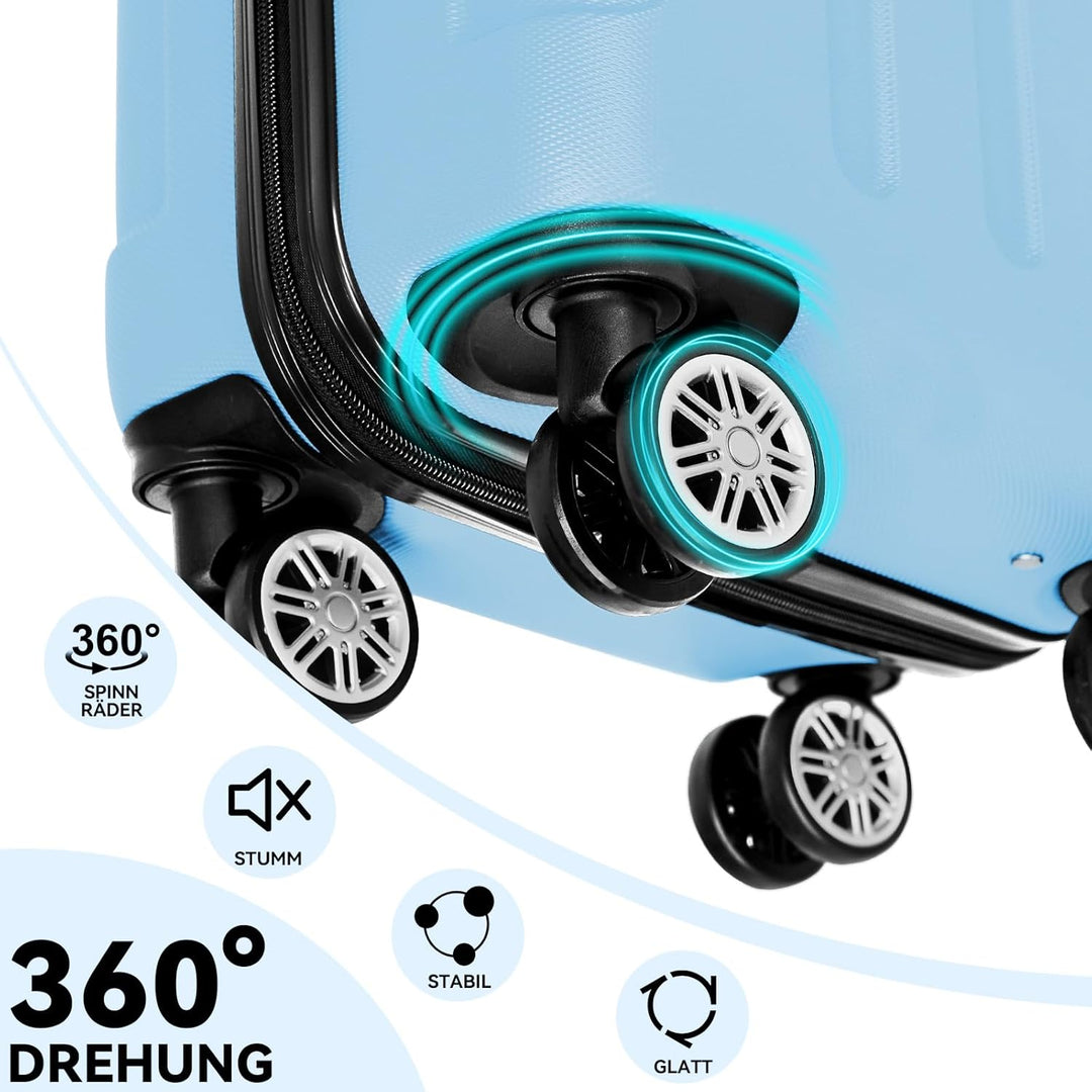 BEIBYE Zwillingsrollen Hardcase Reisekoffer Koffer Trolleys Hartschale in XL-L-M in 14 Farben (Hilmm