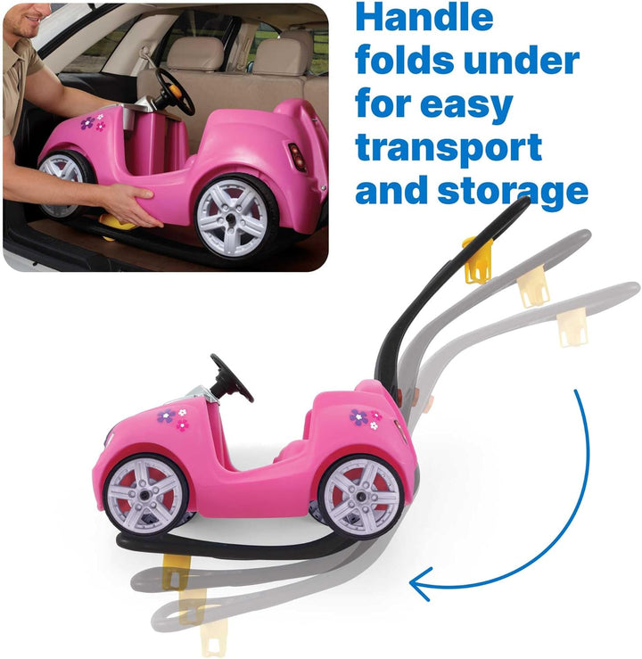 Step2 Whisper Ride Kinderauto/Rutscher in Rosa | Spielzeug Auto mit Schiebestange | Kinderfahrzeug/R