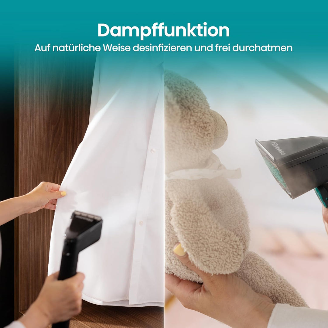 Hisense HSSC007A Dampfreiniger/ 1,8 L Wassertank/ 1500 W/ 2 in 1 Flecken- und Dampfreiniger/ 4 Reini