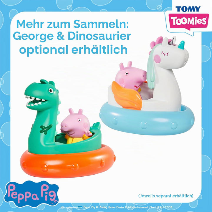 TOMY Toomies George & Dinosaurier Badeinsel, Baby-Badespielzeug, spassiges Bade-Accessoire und Wasse