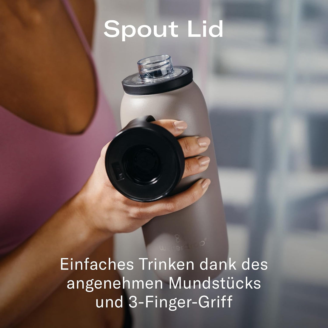 waterdrop® All Purpose Thermosflasche 1L. isolierte Edelstahl Trinkflasche. 24h kalt - 6h/12h heiss.