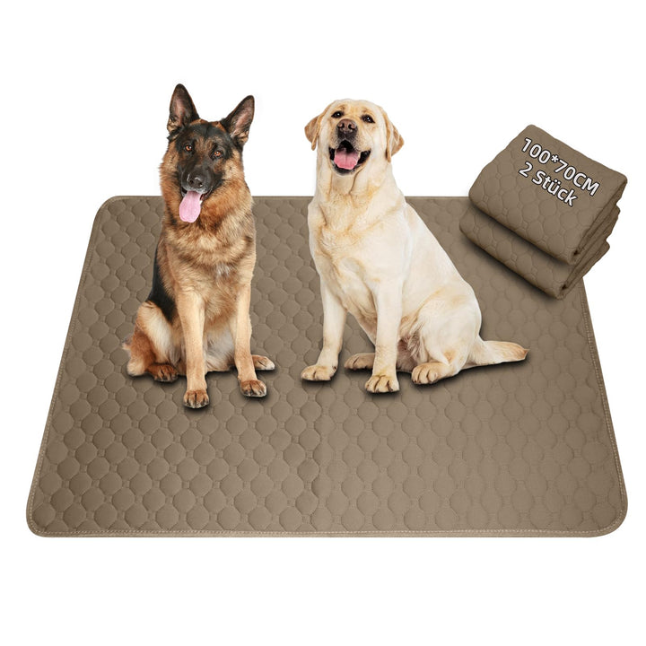 Waschbar Haustier-Urinunterlage, 2 Stück 100*70 cm Wiederverwendbare Welpenunterlagen Matte für Hund