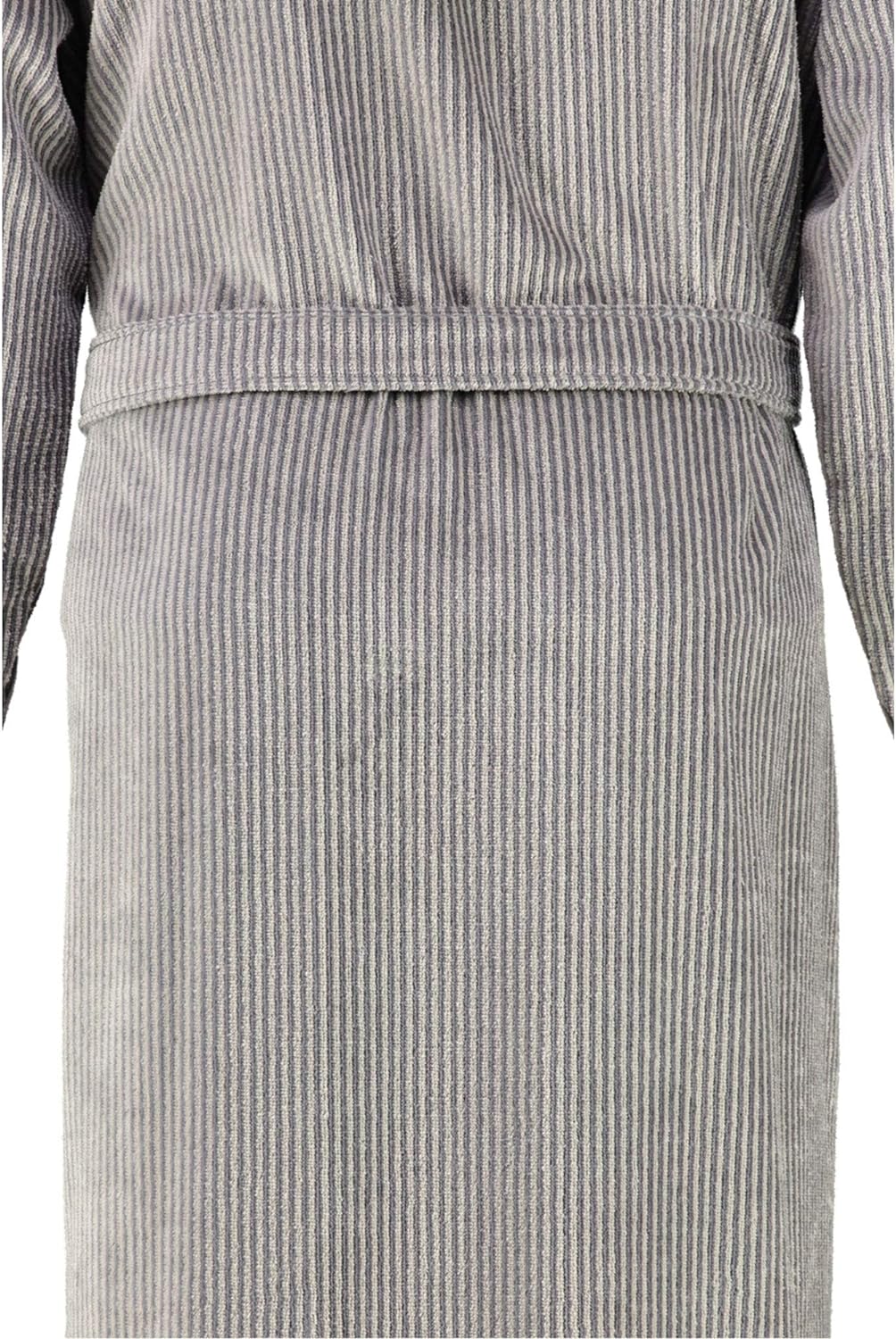 Cawö Herren-Bademantel mit Kapuze Velours grau Grösse 54