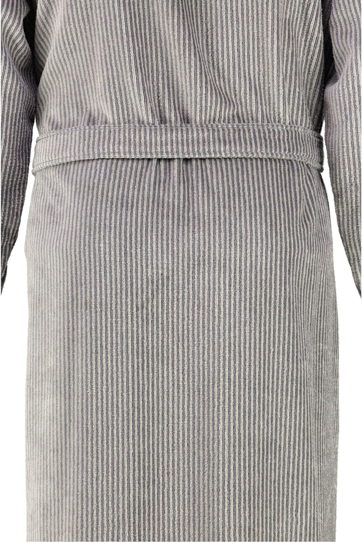 Cawö Herren-Bademantel mit Kapuze Velours grau Grösse 54