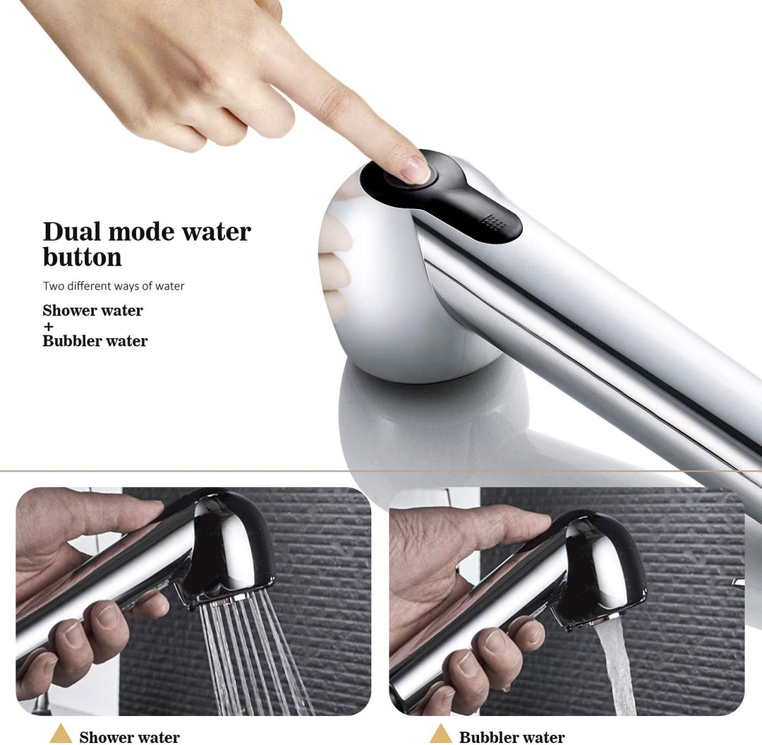 BONADE Küchenarmatur mit Ausziehbare Brause, Wasserhahn Einhebelmischer mit 360° Drehbar, Hochdruck