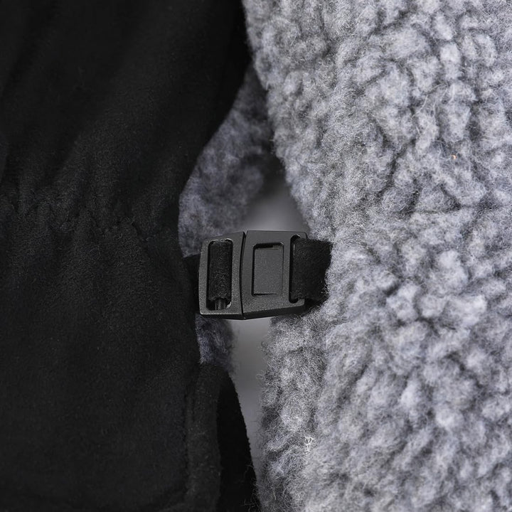 Harssidanzar Damen Winter Lederhandschuhe Outdoor Warm gefüttert Skifahren Fäustlinge SL020EU S Grau