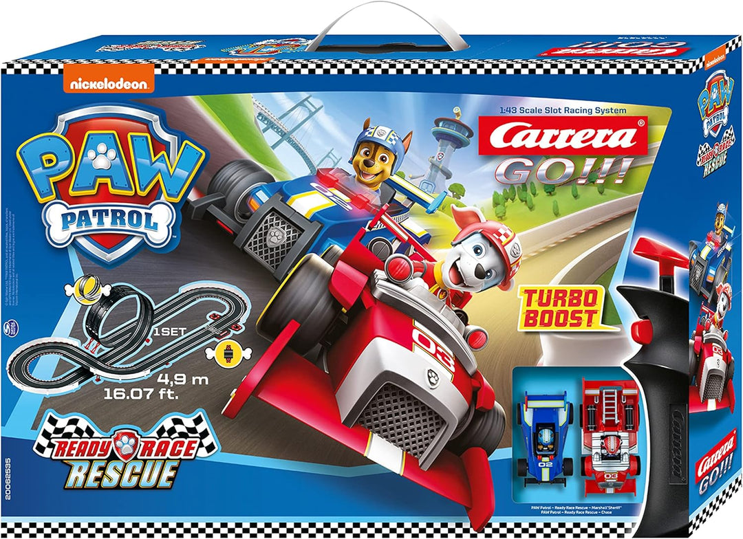 Carrera GO!!! PAW Patrol - Ready Race Rescue Set |2 Slotcars inkl. 2 Handregler mit Turbo-Knopf | In