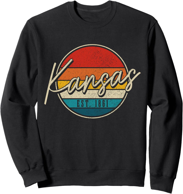 Kansas Est. 1861 Vintage USA Amerika Souvenir Sweatshirt