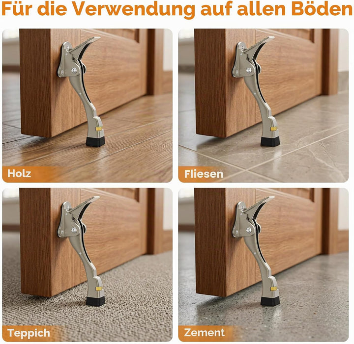 Türstopper, 2 Packungen Kickdown-Türstopper mit One-Touch, verstellbare Höhe und Gummispitze, 10,2 c