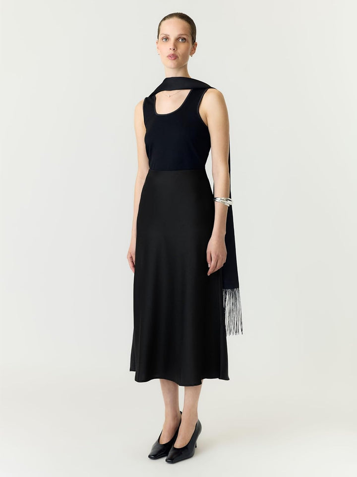 YAS Damen Yaspella Hw Midi Skirt S. Noos Rock XS Schwarz, XS Schwarz