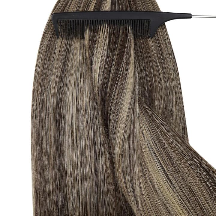 YoungSee Nanoring Extensions Braun Blond Nanoring Extensions Echthaar Lang 60cm Nanoring Hair Extens