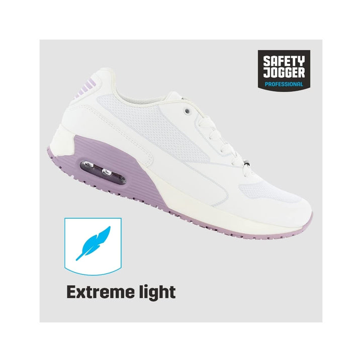 Oxypas Ela SCR, Sportschuhe, Arbeitsschuhe, Sneaker (ElaS4101lic),White with Lilac,41 EU 41 EU Lila,