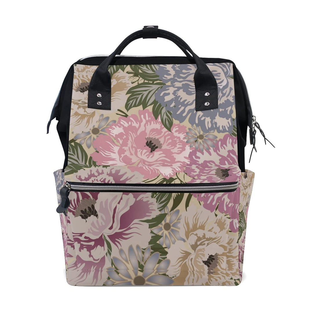 Blume Malen Wickeltasche Reiserucksack Grosse Kapazität Schulter Mom Taschen für Reisen im Freien