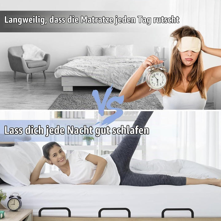 4 Stück Matratzenbügel, Rutschfester Matratzen-Halter, Verstellbarer Matratzenstabilisatoren, Verhin