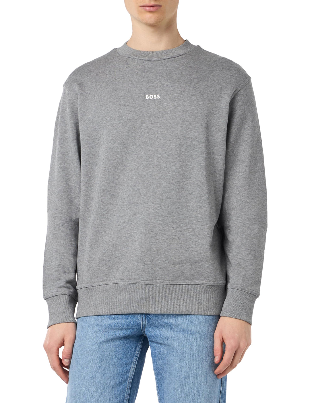 BOSS Herren Wesmallcrew Sweatshirt 6XL Light/Pastel Grey51, 6XL Light/Pastel Grey51