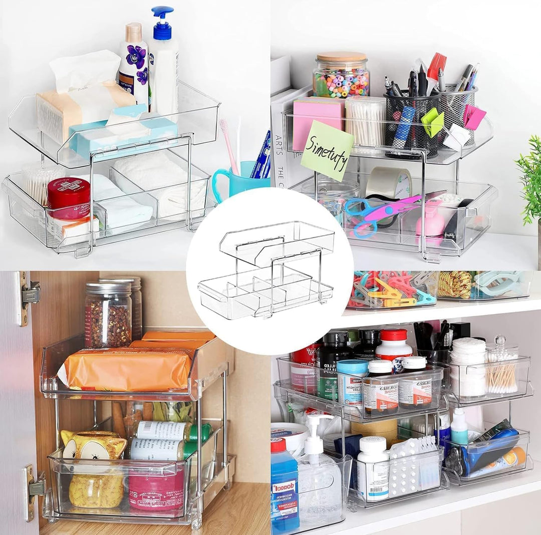 Polegas 2 Etagen Schrank Organizer Küche, Unter Waschbecken Regal, Kühlschrank Organizer, Spülschran