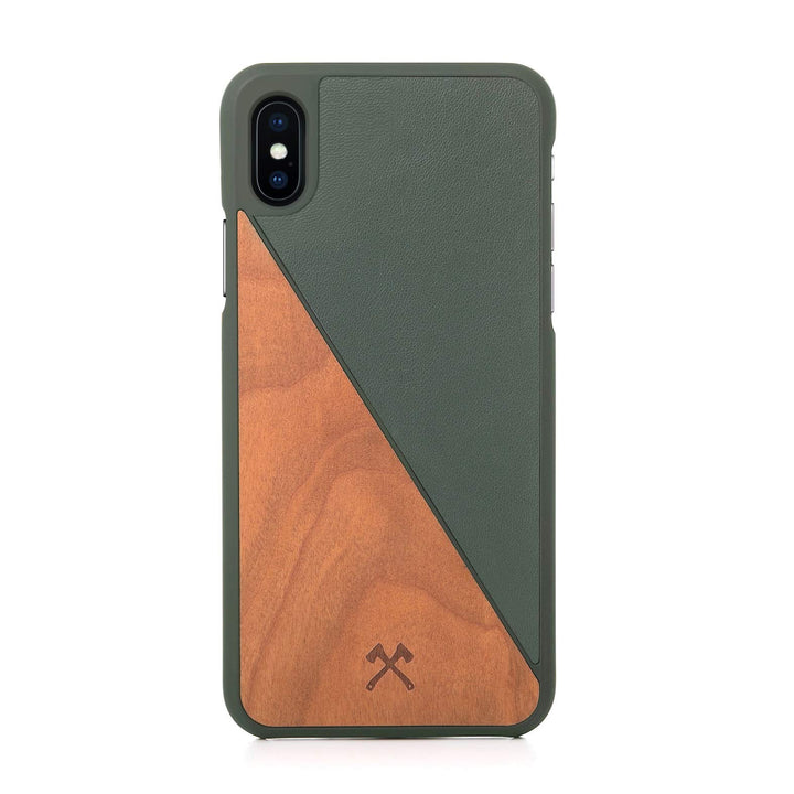 Woodcessories - Hülle kompatibel mit iPhone XS Max aus Echtholz - EcoSplit Case (Kirsch/Grün) Kirsch