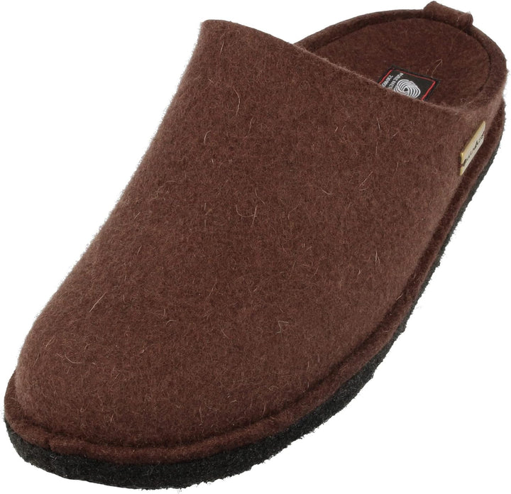 HAFLINGER Flair Soft Filzpantoffeln aus Wollfilz Hausschuh Kaffee (65) Gr. 43