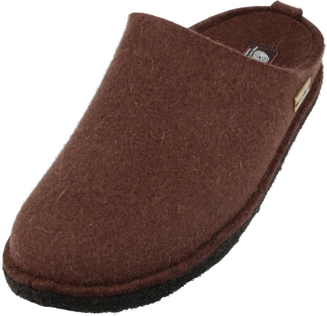 HAFLINGER Flair Soft Filzpantoffeln aus Wollfilz Hausschuh Kaffee (65) Gr. 42
