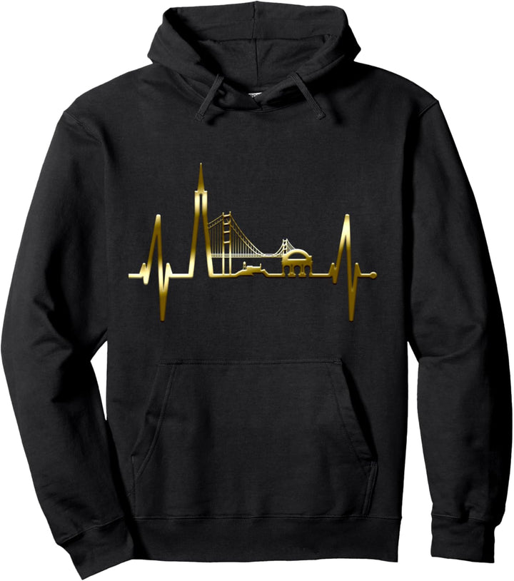 San Francisco Skyline Herzschlag Kalifornien San Francisco Pullover Hoodie