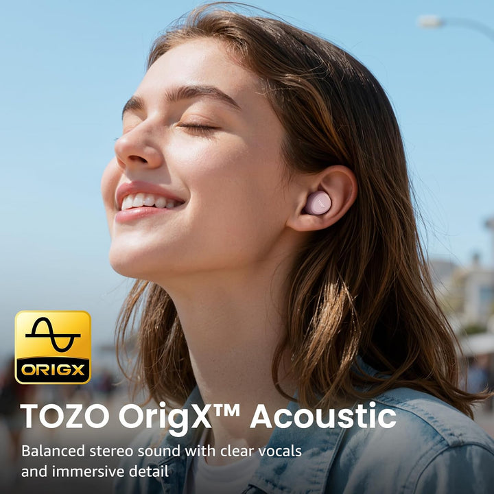 TOZO A1 In-Ear Kopfhörer Kabellos Bluetooth 5.3 mit 2 Mikrofonen für KI-Anrufe, App-Steuerung, 32 St