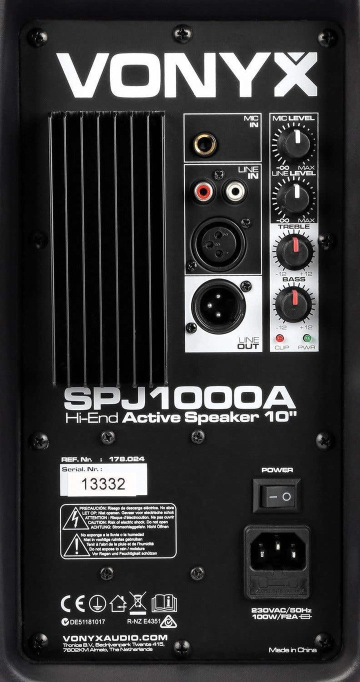 VONYX SPJ-1000AD Aktivlautsprecher, PA Lautsprecher, Musikbox, Monitor Lautsprecher 400 Watt mit 10-