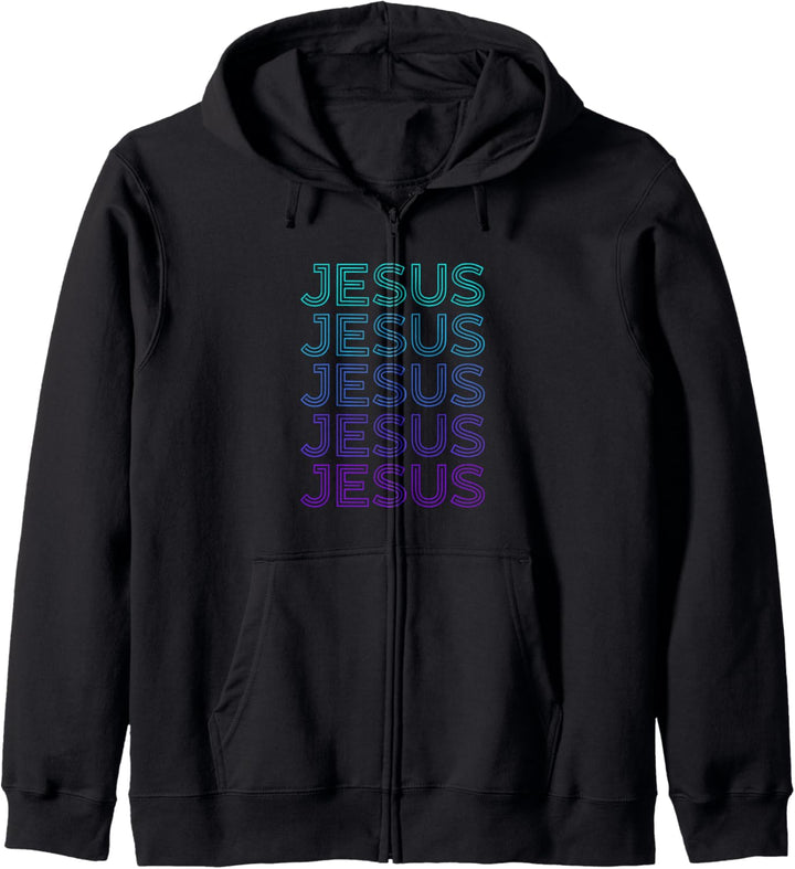 Jesus Kreuz christliches Retro Kapuzenjacke