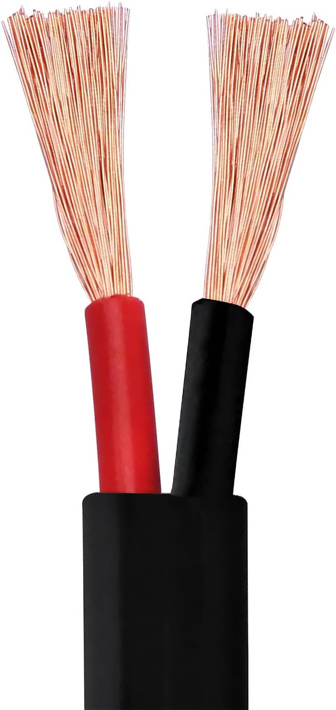 AOHEWEI 2 × 1,0 mm² flaches zweiadriges Doppelkabel 2 Leiter elektrischer Kupferdraht 5V 12V 24V 60V