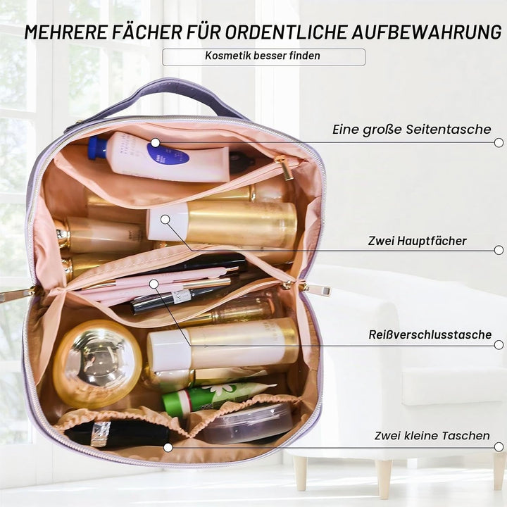 Reise Kosmetiktasche Damen mit Grossem,Tragbare Reise Make Up Tasche,Wasserdichter Schminktasche kul