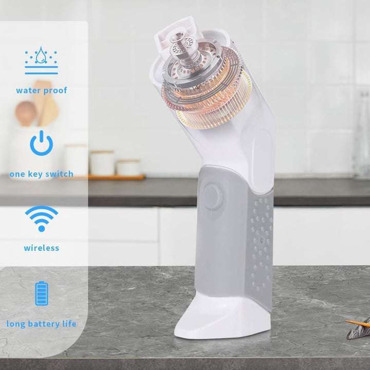 OBEST Elektrische Reinigungsbürste Mit 2 Reinigungsköpfen, Tragbare Electric Spin Scrubber Kabellose