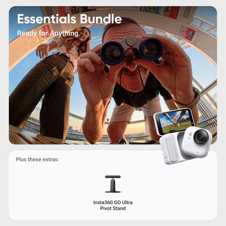 Insta360 GO Ultra Must-Have-Bundle Polarweiss- freihändige 4K Mini-Cam, leicht & mobil, top bei weni