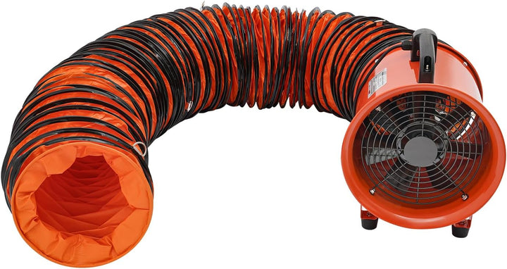 250mm Bauventilator 2580m³/h Industrieventilator Baugebläse mit 10M Schlauch Axialgebläse 2800/3300r
