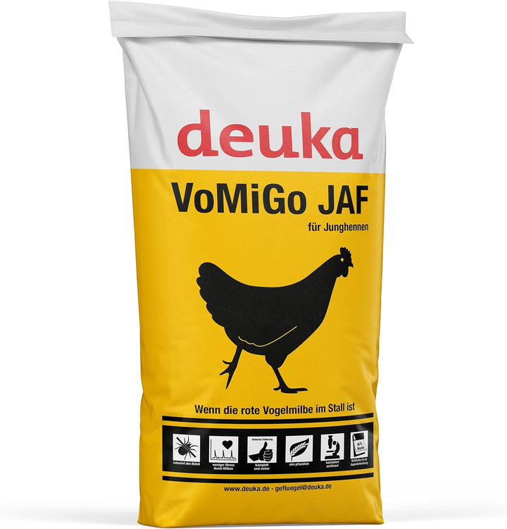 deuka VoMiGo JAF 25 kg | Junghennen-Alleinfutter | bekämpft Befall von Roter Vogelmilbe | förder Ent