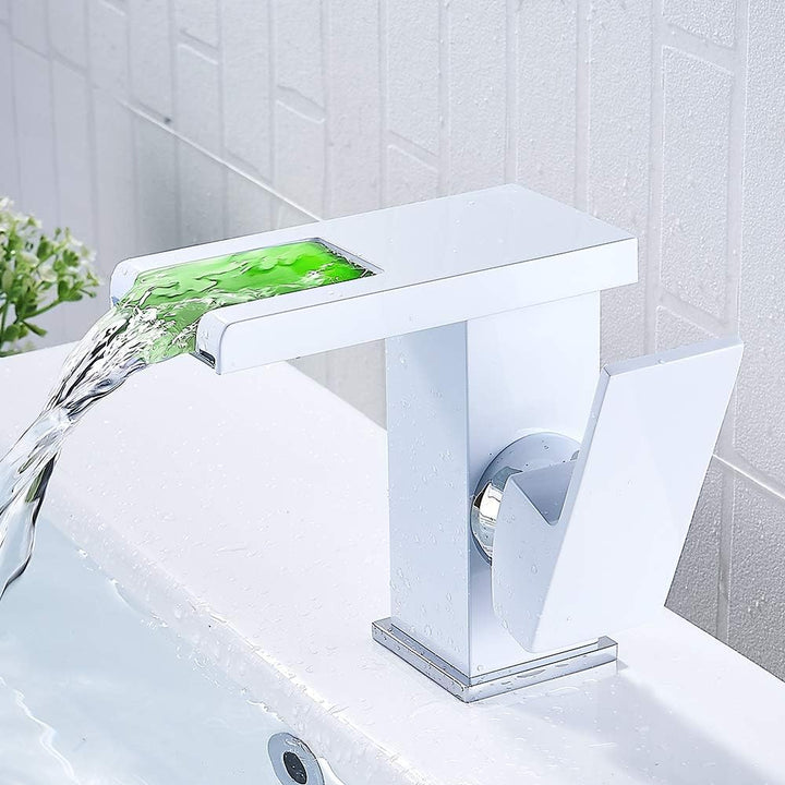 LED Wasserfall Wasserfall Bad Wasserhahn Bad Wasserhahn Wasserfall Wasserfall W Weiss, Weiss